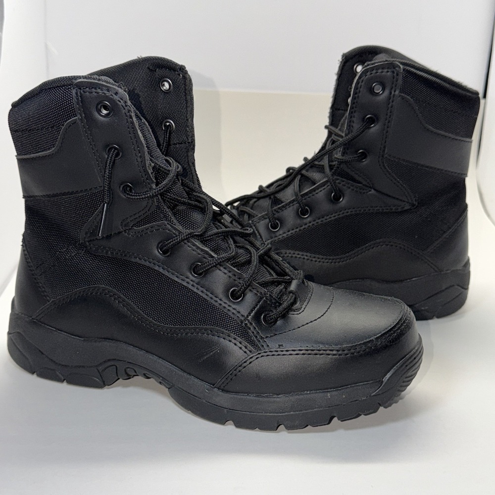 Interceptor Tactical Boots Black Men's Size 8 Leather Soft Toe Lace Up Combat